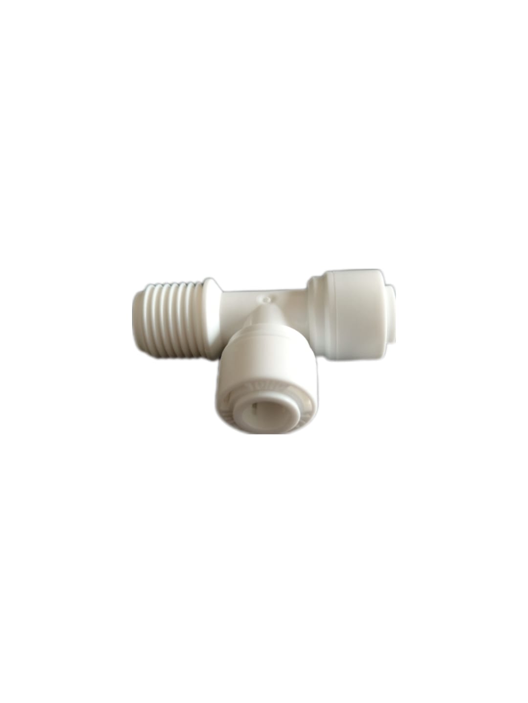 Tee mixta de 1/4" con 2 lados conexion rapida y 01 conexion macho hilo de 1/4" x pack de 2und