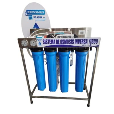 Equipo de Osmosis Inversa de 100LPH de 12 Etapas- Computarizado Semindustrial con rack de acero inoxidable 304ss modelo 2026